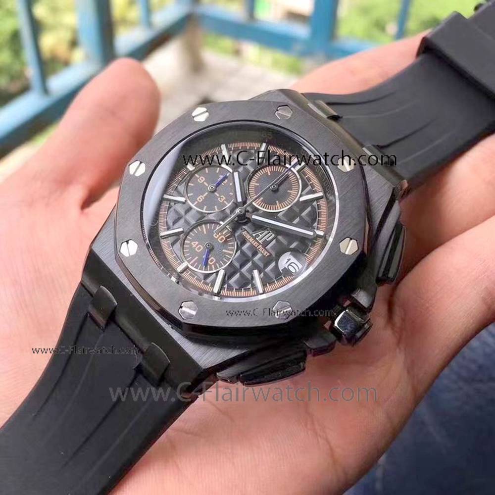 New Copy Audemars Piguet offshore Solid Black Watches 44mm New Copy Audemars Piguet offshore Solid Black Watches 44mm